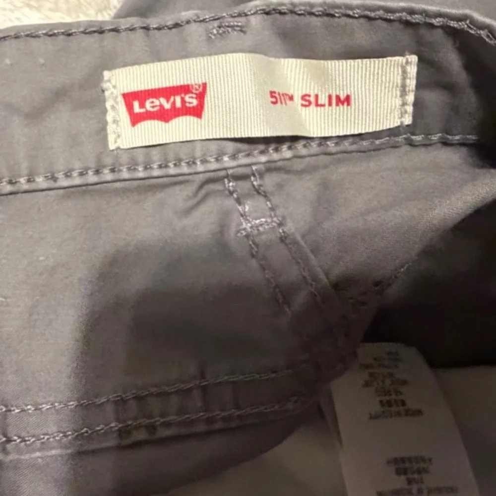 Levis 511 Slim Fit Boys Pants Gray Twill Size 16 Regular W28 L28 7648-G86
